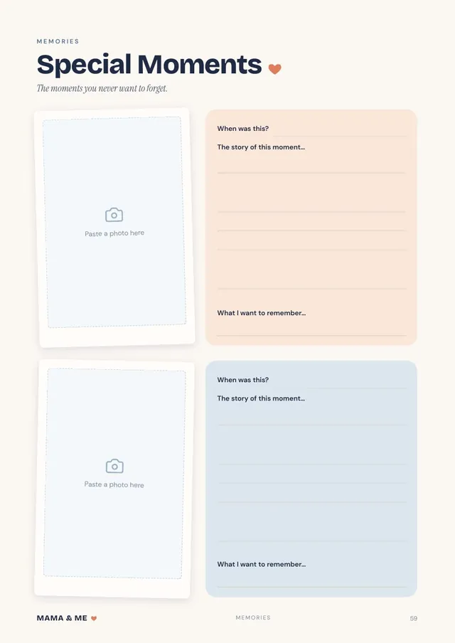 Special Moments page